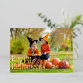 Carte De Vœux En Aluminium Photo élégant de Joyeux Halloween (Debout devant)