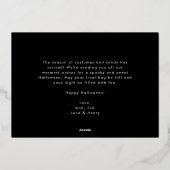 Carte De Vœux En Aluminium Photo élégant de Joyeux Halloween (Verso)