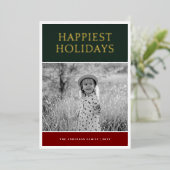 Carte De Vœux En Aluminium Photo en bloc de couleur (Debout devant)