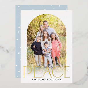 Carte De Vœux En Aluminium PHOTO FAMILIALE 2024 Arc minimal PEACE or