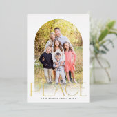 Carte De Vœux En Aluminium PHOTO FAMILIALE 2024 Arc minimal PEACE or (Debout devant)