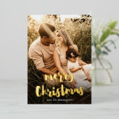 Carte De Vœux En Aluminium Photo Gold (Debout devant)