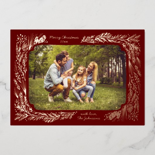 Carte De Vœux En Aluminium Photo Gold à la main (Recto)