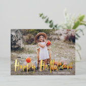 Carte De Vœux En Aluminium Photo Halloween à la main (Debout devant)