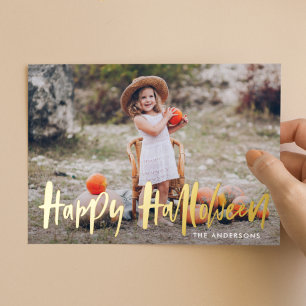 Carte De Vœux En Aluminium Photo Halloween écrit à la main