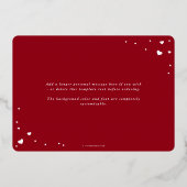 Carte De Vœux En Aluminium Photo Heureuse Sainte-Valentin de police de script (Verso)