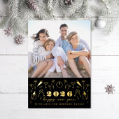 Carte De Vœux En Aluminium Photo Icons du Nouvel An