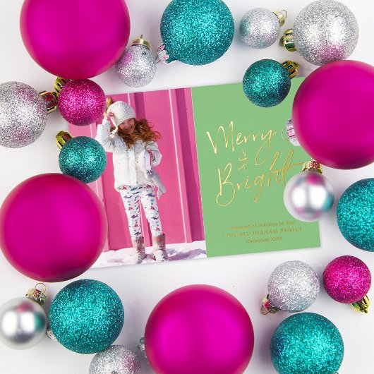 Carte De Vœux En Aluminium Photo Joyeuse et brillante Lettrée à la main