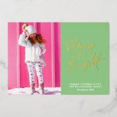 Carte De Vœux En Aluminium Photo Joyeuse et brillante Lettrée à la main (Recto)