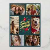 Carte De Vœux En Aluminium PHOTO Joyeuses Fêtes CUSTOM 6 (Recto)