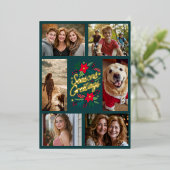 Carte De Vœux En Aluminium PHOTO Joyeuses Fêtes CUSTOM 6 (Debout devant)