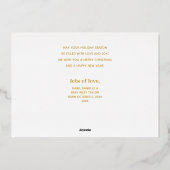 Carte De Vœux En Aluminium Photo Joyeuses Fêtes en Or (Verso)