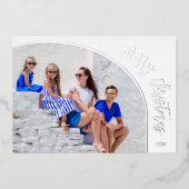 Carte De Vœux En Aluminium Photo Joyeux Noël Script (Recto)