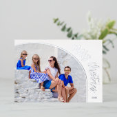 Carte De Vœux En Aluminium Photo Joyeux Noël Script (Debout devant)