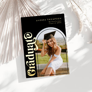 Carte De Vœux En Aluminium Photo minimaliste moderne rétrograde