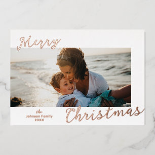 Carte De Vœux En Aluminium Photo minimaliste Noël moderne