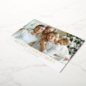 Carte De Vœux En Aluminium Photo moderne Christmas Gold (Rotation)