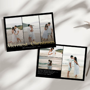 Carte De Vœux En Aluminium Photo moderne des couples de Noël les plus heureux
