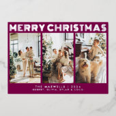 Carte De Vœux En Aluminium Photo moderne Joyeux Noël (Recto)