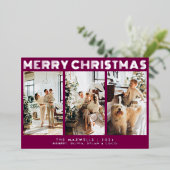 Carte De Vœux En Aluminium Photo moderne Joyeux Noël (Debout devant)