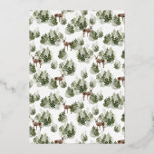 Carte De Vœux En Aluminium Photo moderne Joyeux Noël Forêt d'or vert (Verso)