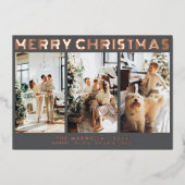Carte De Vœux En Aluminium Photo moderne Joyeux Noël gris (Recto)