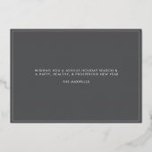 Carte De Vœux En Aluminium Photo moderne Joyeux Noël gris (Verso)