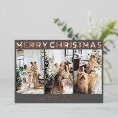 Carte De Vœux En Aluminium Photo moderne Joyeux Noël gris (Debout devant)