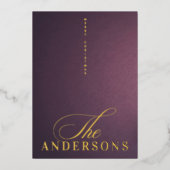 Carte De Vœux En Aluminium Photo moderne Joyeux Noël OR Gradient Amusant (Recto)