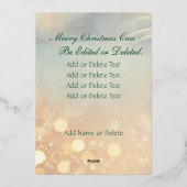 Carte De Vœux En Aluminium Photo moderne Noël élégant script vert (Verso)