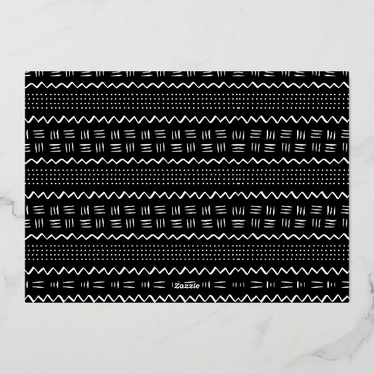Carte De Vœux En Aluminium Photo Motif moderne Joyous Kwanzaa Mudcloth (Verso)