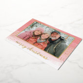 Carte De Vœux En Aluminium Photo or moderne Noël (Rotation)