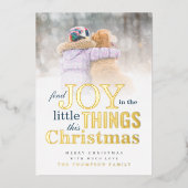 Carte De Vœux En Aluminium Photo Overlay Find Joy Little Things Noël (Recto)