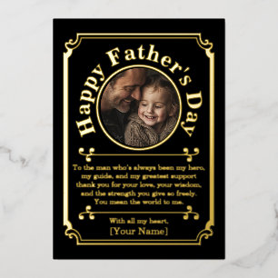 Carte De Vœux En Aluminium Photo personnalisé et feuille d'or pour la fête de