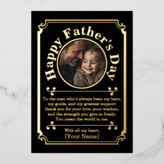 Carte De Vœux En Aluminium Photo personnalisé et feuille d'or pour la fête de