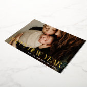 Carte De Vœux En Aluminium Photo personnalisée OR HEUREUX NOUVEL AN 2026 (Rotation)