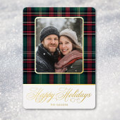 Carte De Vœux En Aluminium Photo Rustique Plaid Noël