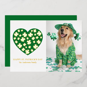 Carte De Vœux En Aluminium Photo trèfle cœur Saint-Patrick 