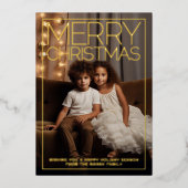 Carte De Vœux En Aluminium Photo verticale - Gros Joyeux Noël avec frontière (Recto)