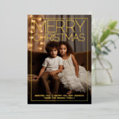 Carte De Vœux En Aluminium Photo verticale - Gros Joyeux Noël avec frontière (Debout devant)