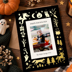Carte De Vœux En Aluminium Photo Vintage Épouvantable d'Halloween