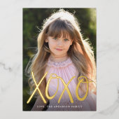 Carte De Vœux En Aluminium Photo XOXO de la Saint-Valentin (Recto)