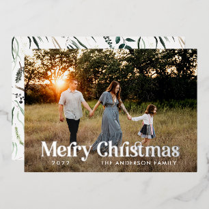 Carte De Vœux En Aluminium Photographie botanique moderne et élégante