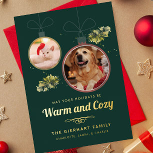 Carte De Vœux En Aluminium Photos de famille élégantes avec animaux de compag