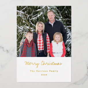 Carte De Vœux En Aluminium Photos de famille Joyeux Noël Élégant Moderne