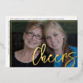 Carte De Vœux En Aluminium Photos Horizontales Chevrons Bleus Énorme Scripts  (Recto)