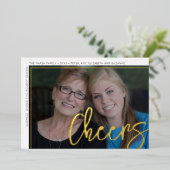 Carte De Vœux En Aluminium Photos Horizontales Chevrons Bleus Énorme Scripts  (Debout devant)