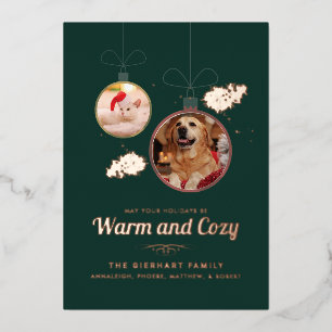 Carte De Vœux En Aluminium Photos pour animaux de compagnie Famille Noël Mode