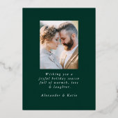 Carte De Vœux En Aluminium Pin d'hiver mousseux Vert et or (Verso)