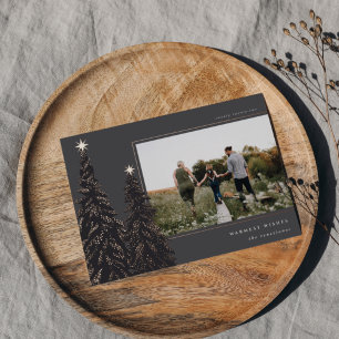 Carte De Vœux En Aluminium Pin d'or rose Élégante photo de Noël